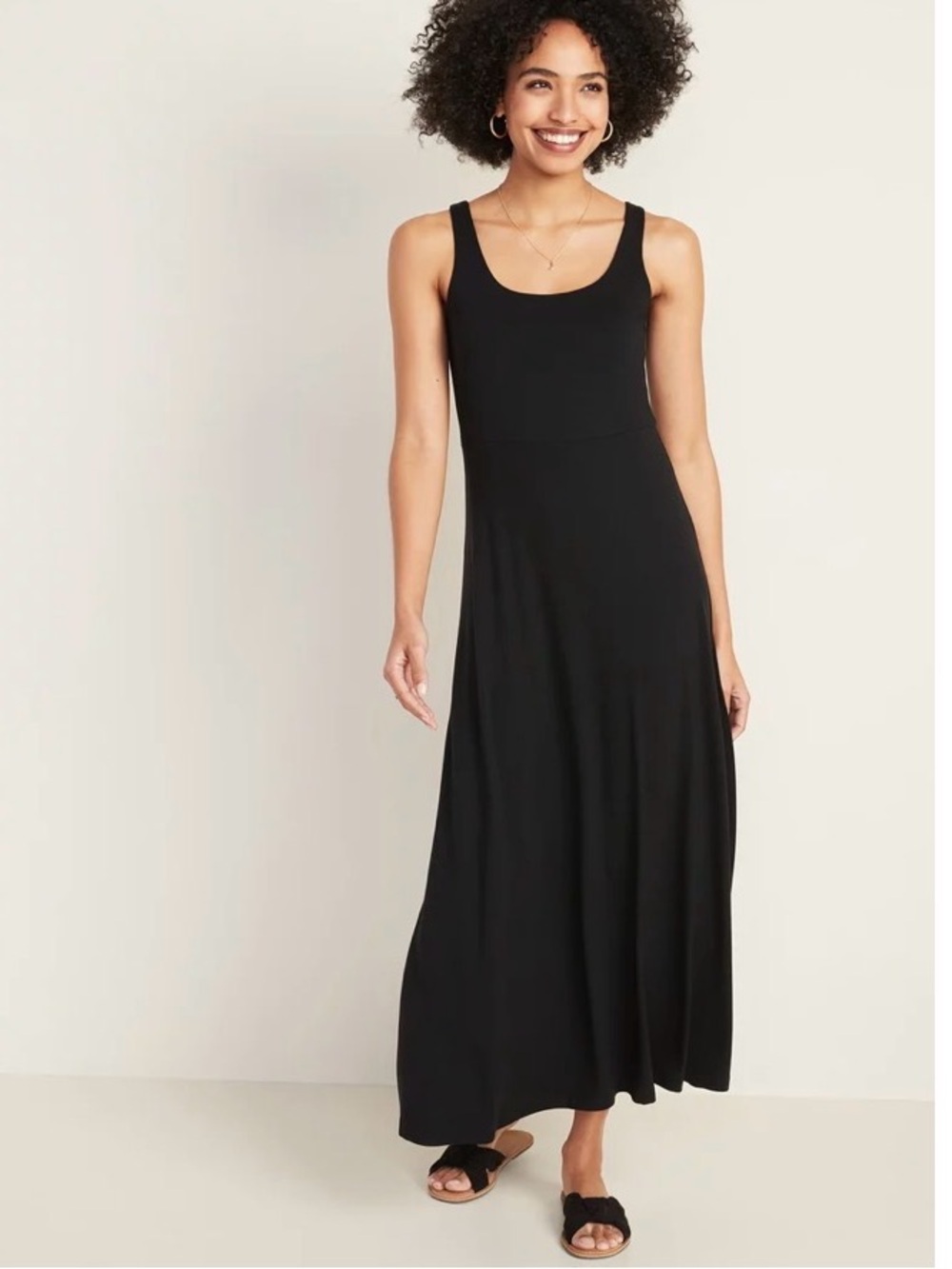Old Navy Black Sleeveless Scoop-Neck Maxi Dress